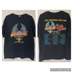 Journey Tour T-shirt Doobie Bros. Dave Mason San Francisco Fest 2016 Black XL‎